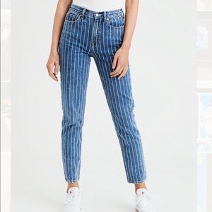 American Eagle striped mom jeans